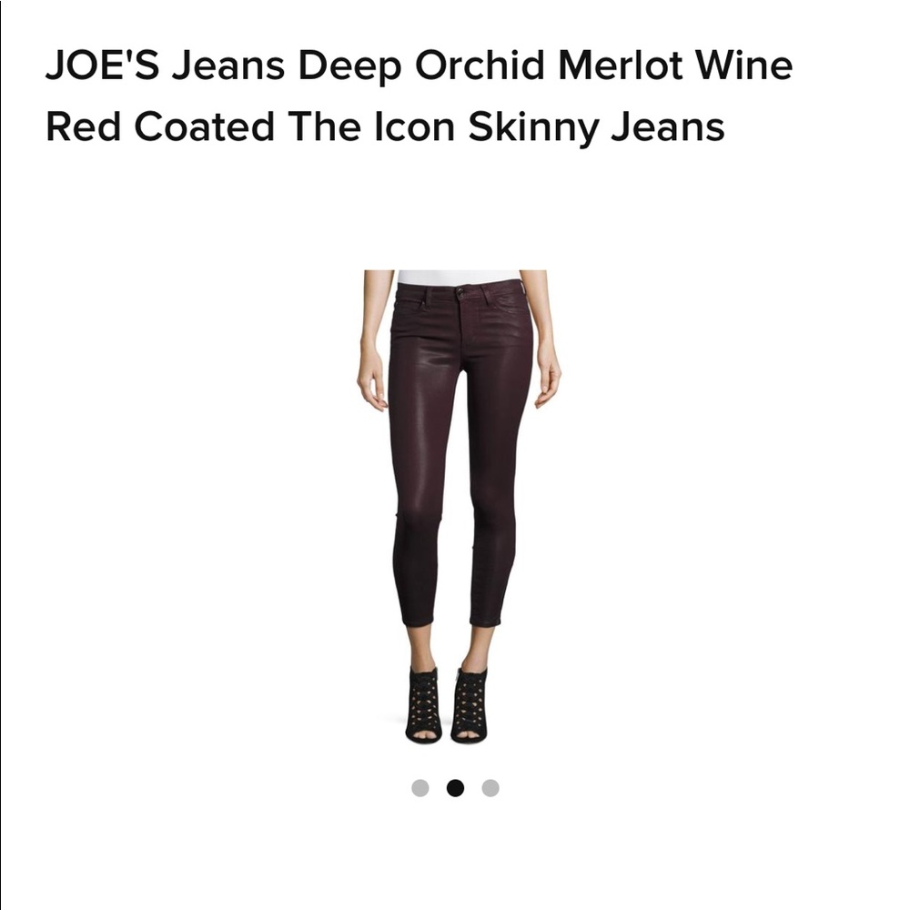 NWT Joe’s Jeans The Icon coated skinny ankle jeans